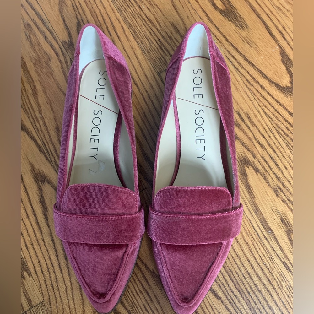 Sole society velvet smoking loafer